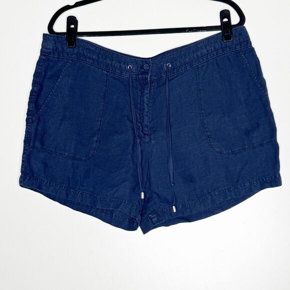 Tommy Bahama Linen Drawstring Shorts Blue Women's Size 16 - Picture 1 of 7